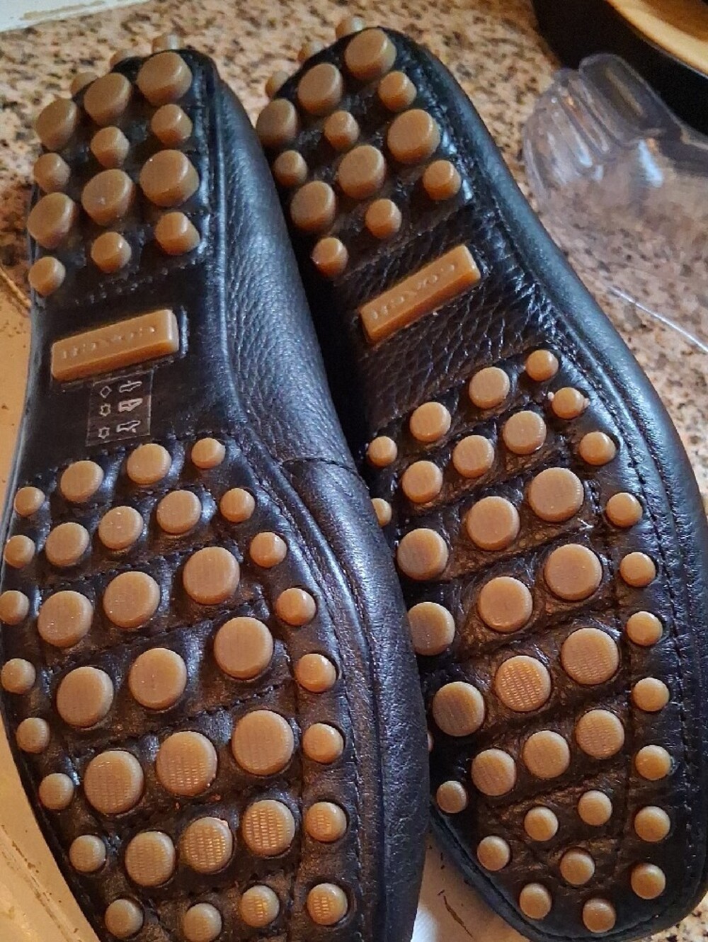 Coach Black Leather Ballet Flats with Silver Logo Plaques - Picture 6 of 11